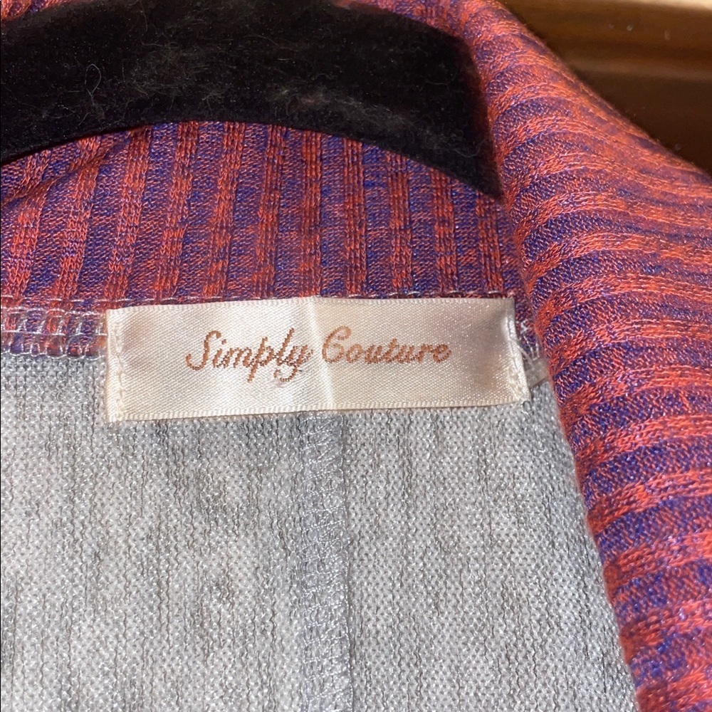 Simply Couture Red and Blue Striped Cardigan - Picture 2 of 8